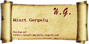 Wiszt Gergely névjegykártya